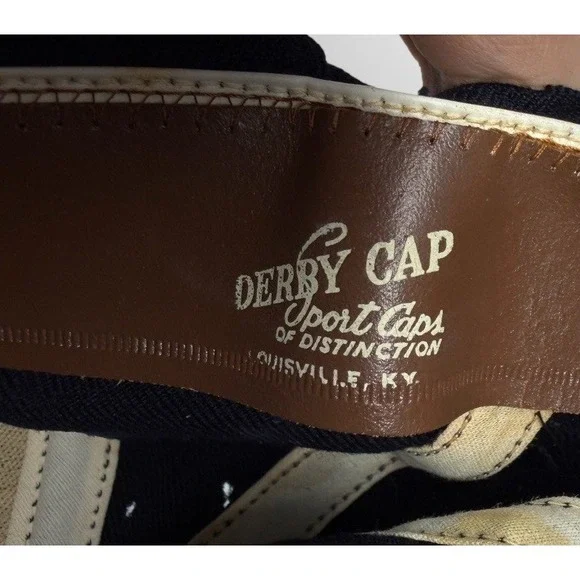 1930s 40s Derby Cap Co Umpire Referee Hat Wool Navy M 6 7/8–7 1/8 Wool 1940s - Picture 8 of 10
